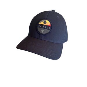Hawaii Flexfit Snapback Hat With Embroidered Patch Navy Blue Adjustable